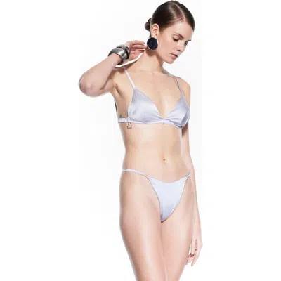Mers Silk Silky Bra Set In Gray