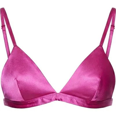 Mers Silk Silky Bra Set In Pink