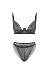 Mers Silk Women's Black Silvery Set In Black