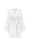 Mers Silk Women's White Anya Silk Robe In White