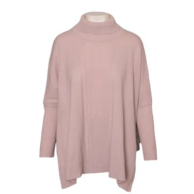 Mersea Aberdeen Traveler Cable Front Sweater In Rose In Multi