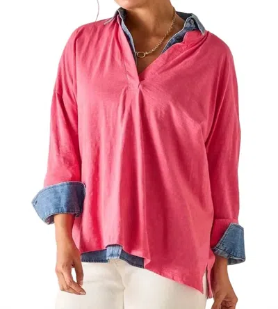 Mersea Amelia Cuff Tee In Raspberry In Multi