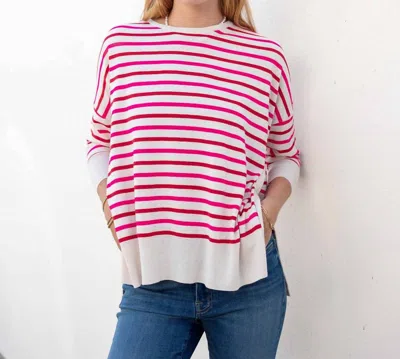 Mersea Amour Sweater With Heart Patch In Candy Cane Stripe