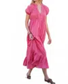Mersea Birdie Short Sleeve Maxi Dress In Poppy Stripe In Multi