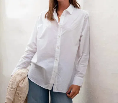 Mersea Bronte Relaxed Button Up Top In Oxford White In Multi