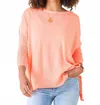 Mersea Catalina Sweater Top In Peach / White Contrast In Pink