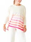 Mersea Catalina Crewneck Sweater In Raspberry Stripe In Neutral