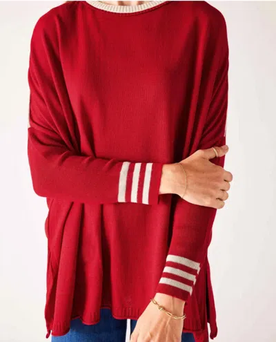 Mersea Catalina Crewneck Sweater In Red/white Colorblock Sport