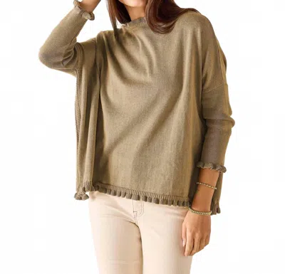 Mersea Catalina Ruffle Sweater In Saddle In Brown