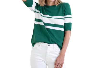 Mersea Court Short Sleeve Sweater In Emerald In Gold