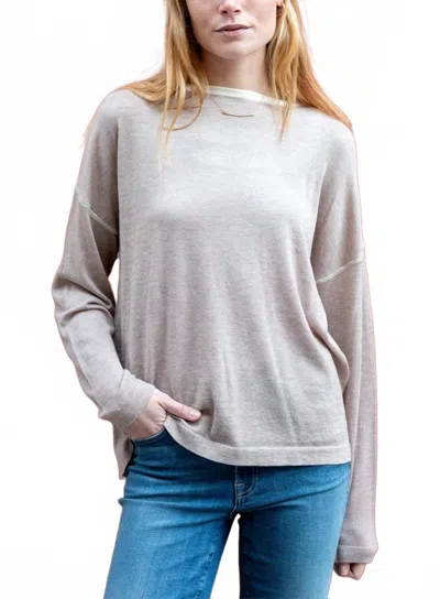 Mersea Delmar Boatneck Sweater In Fawn In Gray