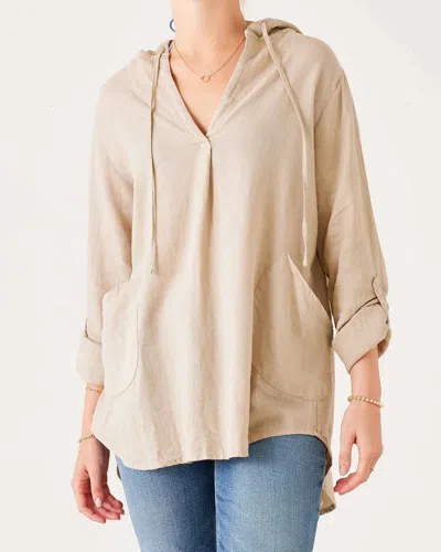Mersea Hermosa Hooded Linen Tunic In Cream In Neutral