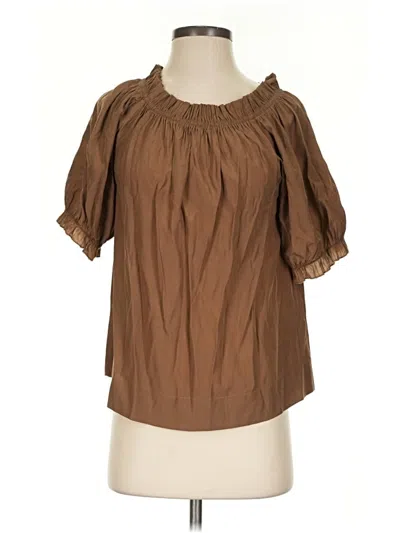 Pre-owned Mersea Short Sleeve Blouse In Brown