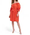 Mersea Tulum Ruffle Dress In Orange In Pink