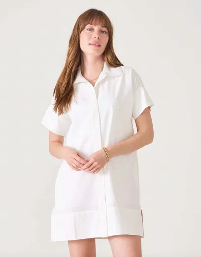 Mersea Wide Hem Shirt Mini Dress In White