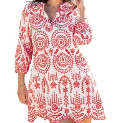 Mersea Women's Edie Tunic Dress In White Red In Animal Print