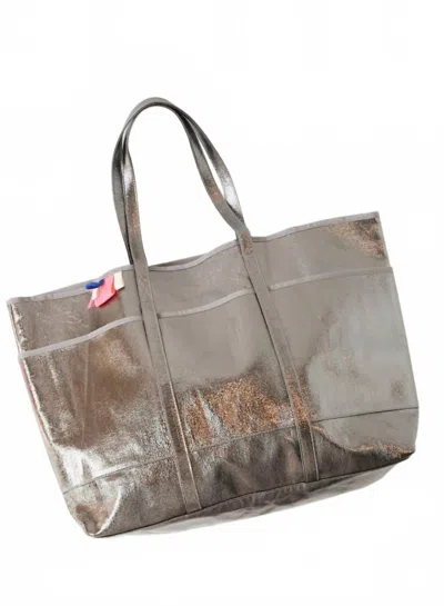 Mersea Women's La Plage Metallic Tote Bag In Pewter In Silver