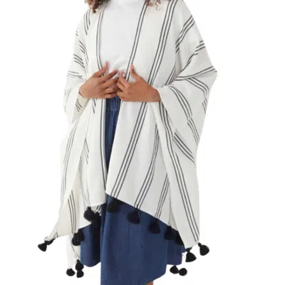 Mersea Women's Seaside Stripe Wrap In White Navy