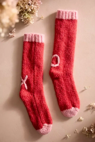 Mersea Xo Slipper Socks In Pink