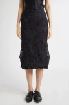 MERUERT TOLEGEN MERUERT TOLEGEN BEADED FLORAL APPLIQUÉ LACE SKIRT