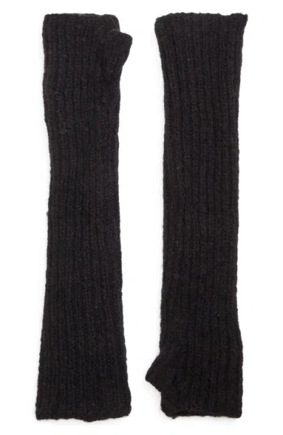 Meruert Tolegen Hand Knit Fingerless Gloves In Black