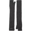 Meruert Tolegen Hand Knit Fingerless Gloves In Black