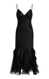 Meruert Tolegen Lace Trimmed Dress In Black