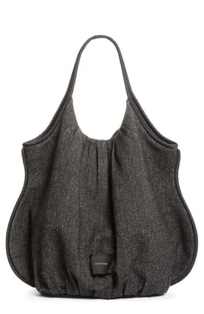 Meruert Tolegen Pleated Sculpted Linen & Wool Blend Tote In Wool-100