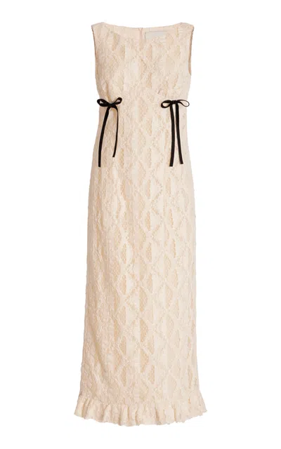 MERUERT TOLEGEN SCULPTED LACE MIDI DRESS