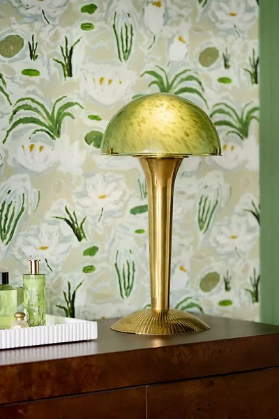 Merve Kahraman Design Merve Kahraman Cabinet Of Curiosities Mushroom Glass Table Lamp In Gold