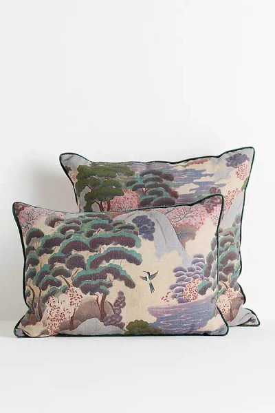 Merve Kahraman Design Merve Kahraman Cotton Linen Printed Pillow In Multi