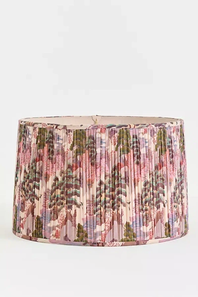 Merve Kahraman Design Merve Kahraman Ruched Printed Drum Lampshade In Purple