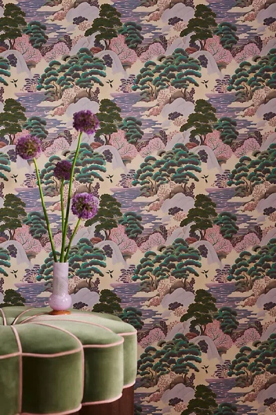 Merve Kahraman Design Merve Purple Nature Scene Wallpaper In Multi