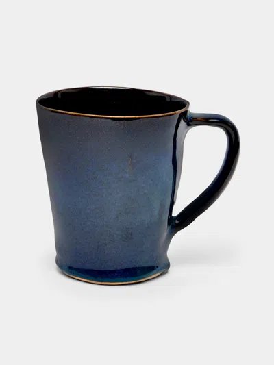 Mervyn Gers Ceramics Flare Hand-glazed Ceramic Extra Large Mugs (set Of 6) In Blue