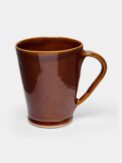 Mervyn Gers Ceramics Flare Hand-glazed Ceramic Extra Large Mugs (set Of 6) In Brown
