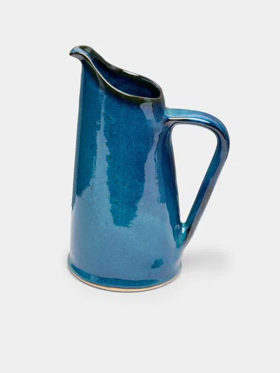 Mervyn Gers Ceramics Hand-glazed Ceramic Extra Large Jug In Blue