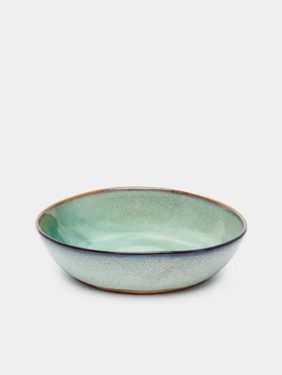 Mervyn Gers Ceramics Hand-glazed Ceramic Large Breakfast Bowls (set Of 6) In Blue