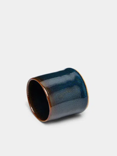 Mervyn Gers Ceramics Hand-glazed Ceramic Napkin Rings (set Of 6) In Blue