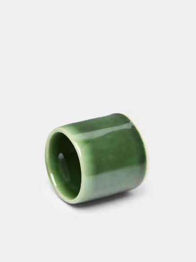 Mervyn Gers Ceramics Hand-glazed Ceramic Napkin Rings (set Of 6) In Green
