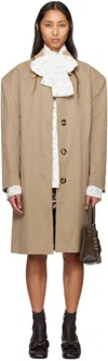Meryll Rogge Beige Cotton Coating Mac Coat