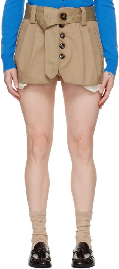 Meryll Rogge Beige Trench Miniskirt In Sand