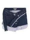 Meryll Rogge Belted Denim Skirt In Black