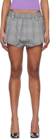 Meryll Rogge Black & White Drawstring Micro Shorts In Black/white