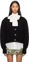 Meryll Rogge Black Double Faced Cashmere Cardigan