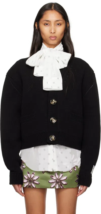 Meryll Rogge Black Double Faced Cashmere Cardigan