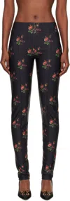 Meryll Rogge Black Floral Jersey Leggings In Black