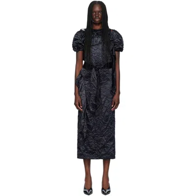 Meryll Rogge Black Pleated Dress In Animal Print