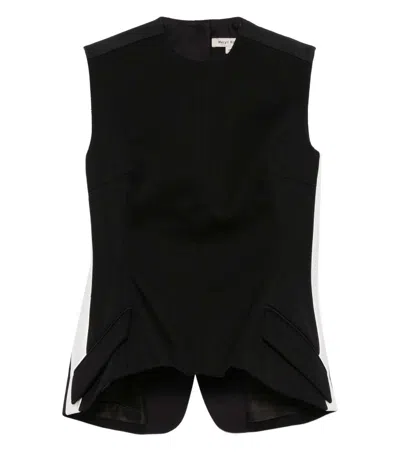 Meryll Rogge Black Solid Round Neck Top