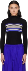 Meryll Rogge Black Striped Sweater In Black Multi Stripe
