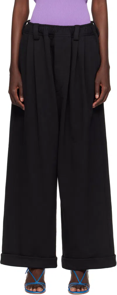 Meryll Rogge Black Sweatshirt Drawstring Chino Lounge Pants
